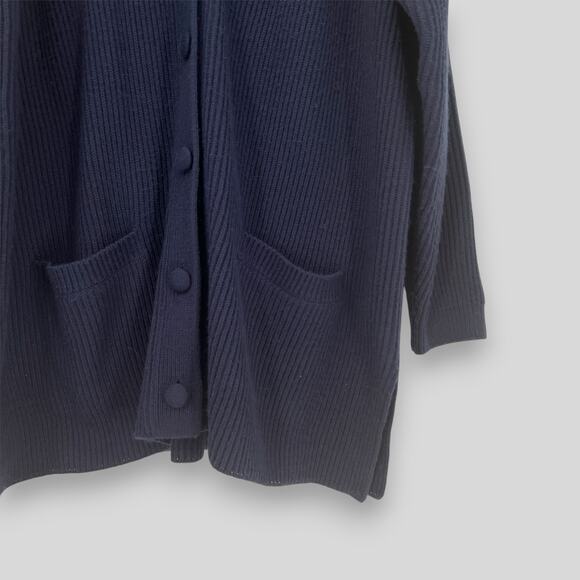 Vintage Yarnworks Navy Blue Longline Cardigan Sweater Size 1X - Picture 3 of 5